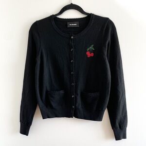 The Kooples Black Cherry Embroidered Women's Sweater